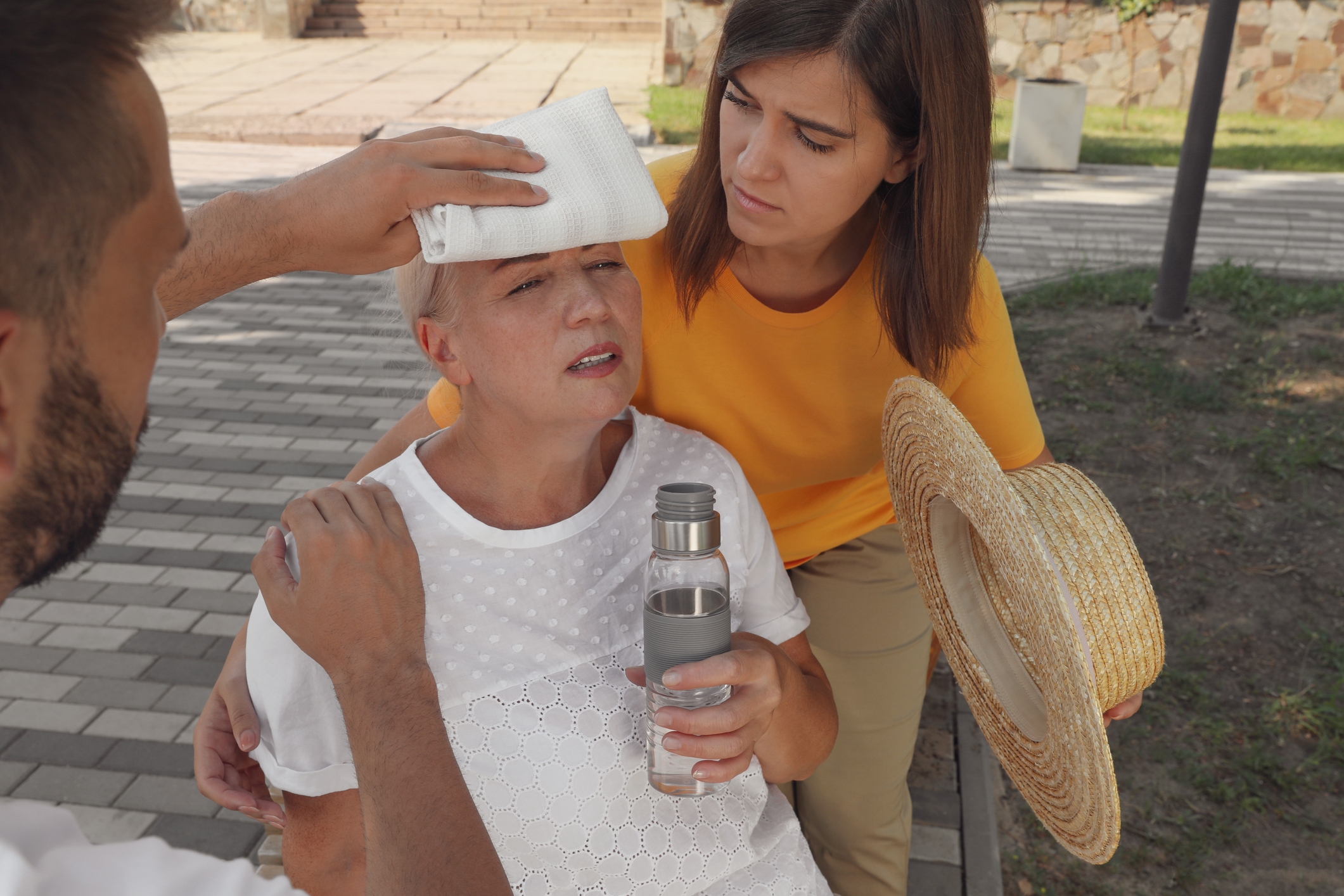 Woman Suffering with Heat Stroke