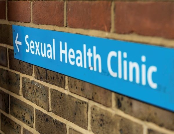 Sexual health clinic sign