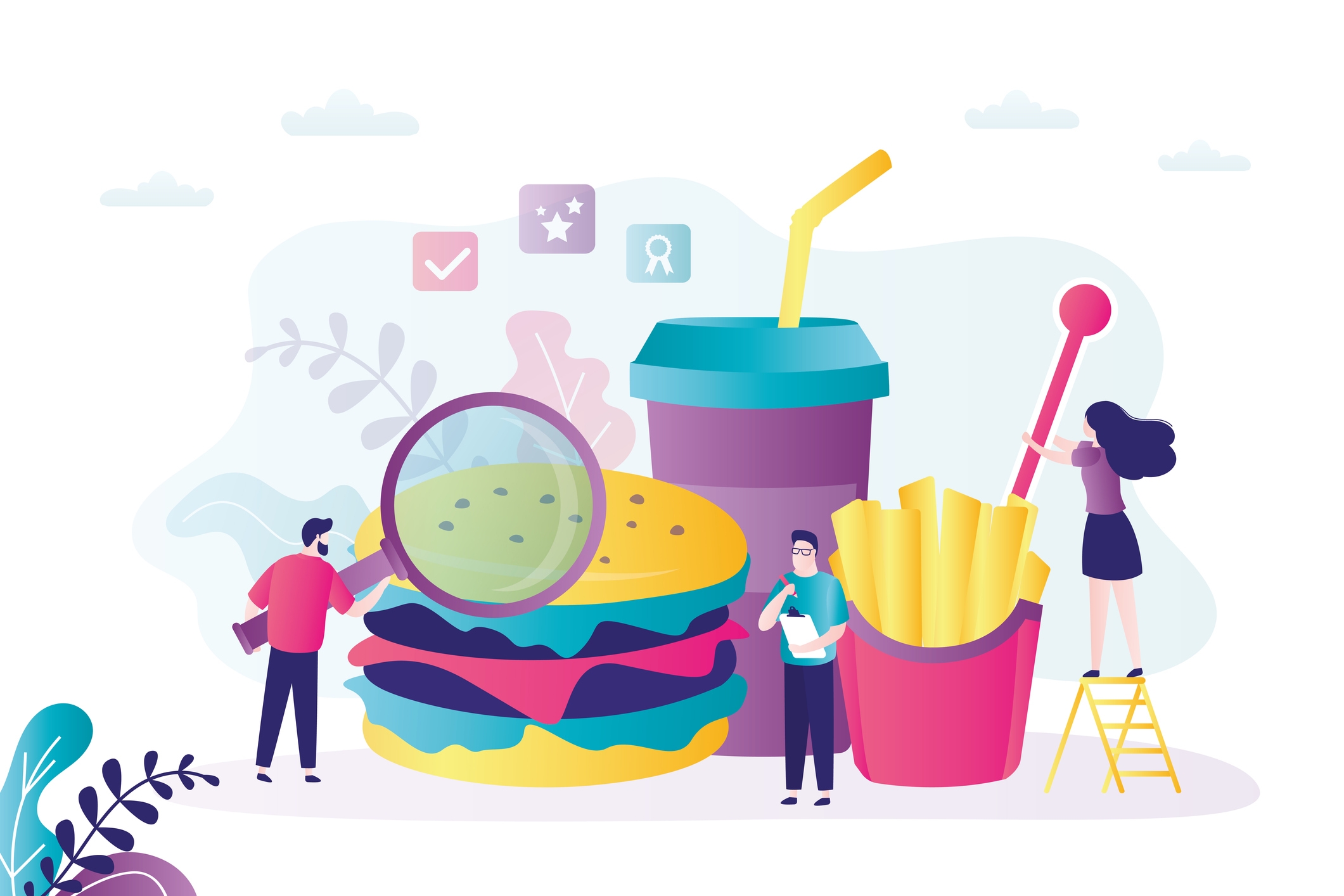 Fast food inspection illustration