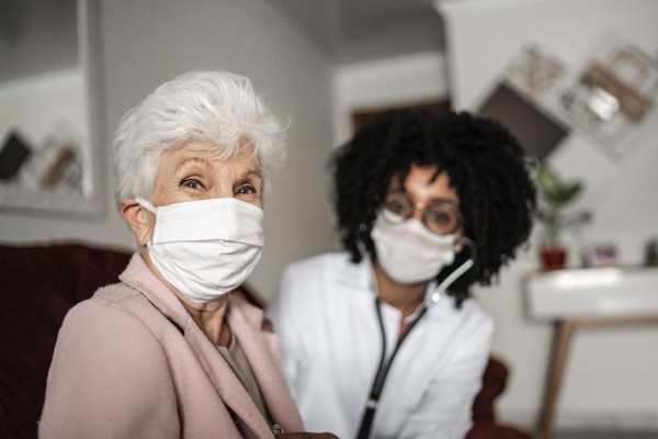 Healthcare worker and nursing home patient