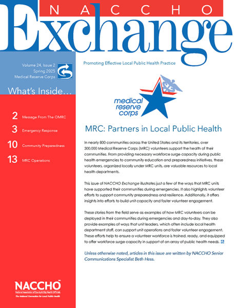 Cover image NACCHO Exchange SPRING 2025