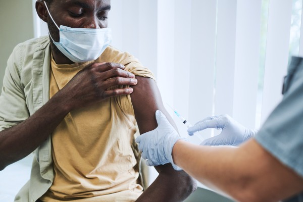 Man getting vaccinated