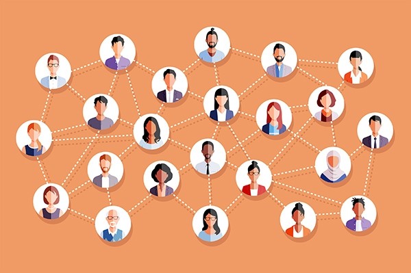 People Connected Bubbles